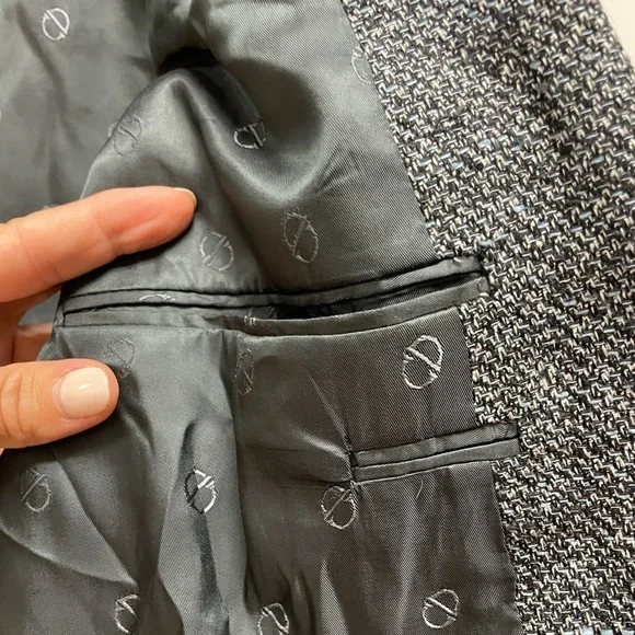 Christian Dior Men’s Tweed Blazer light blue, cream, black Tailored Vintage - Picture 9 of 16